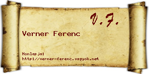 Verner Ferenc névjegykártya