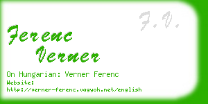 ferenc verner business card